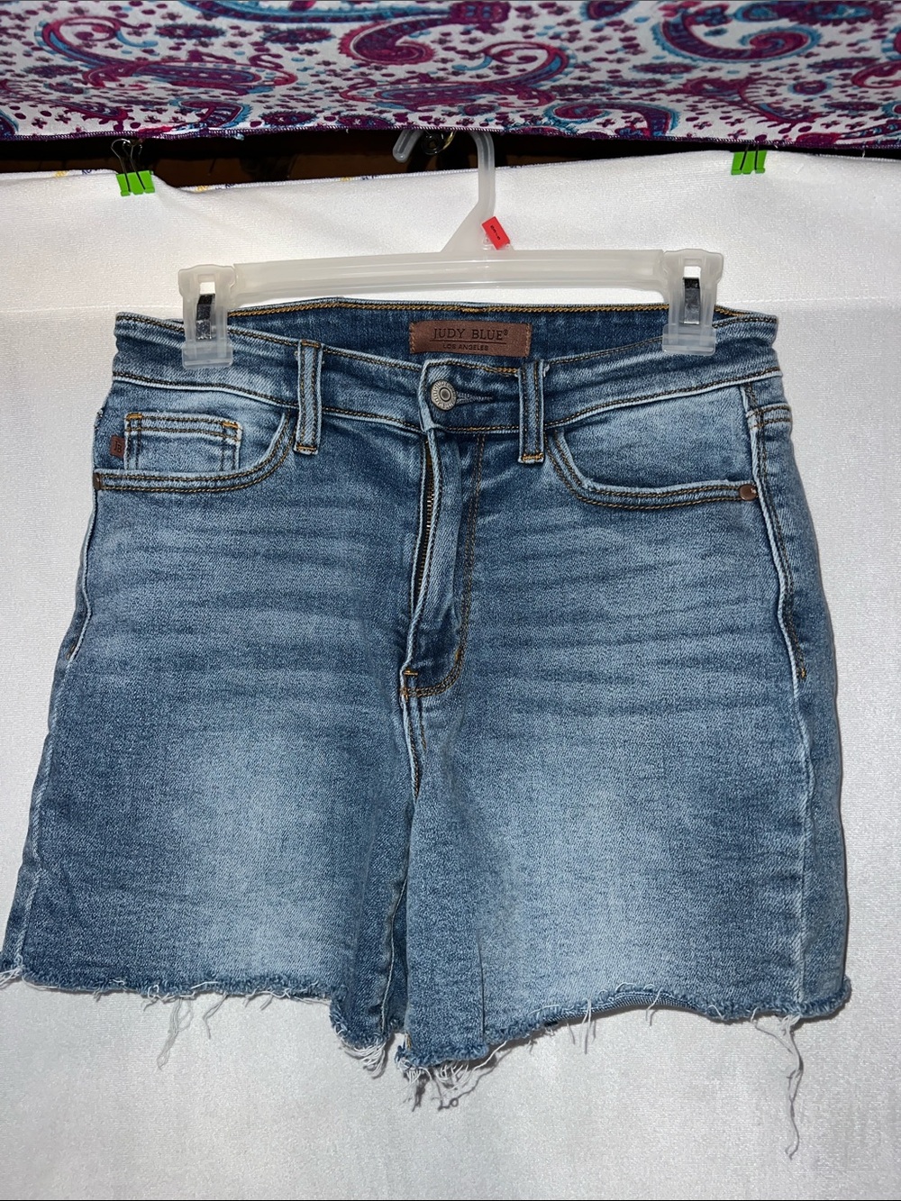 Judy Blue Medium Women's Light Blue Distressed Denim Shorts
